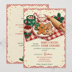 Convites Intercâmbio de Biscoitos Bakes & Besties