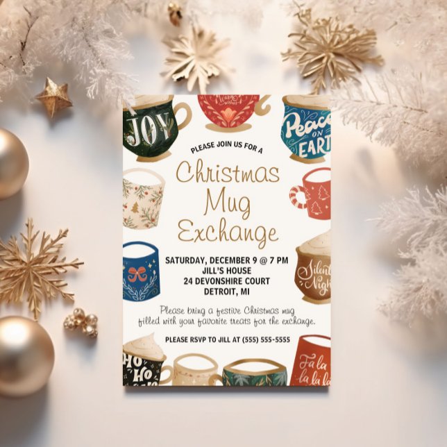 Convites Intercâmbio de Canecas de Natal, Festa de Troca de (Criador carregado)