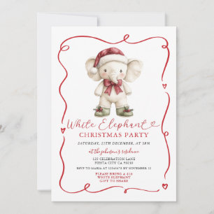 Convites Intercâmbio de Natal do Elefante Branco com Laço F