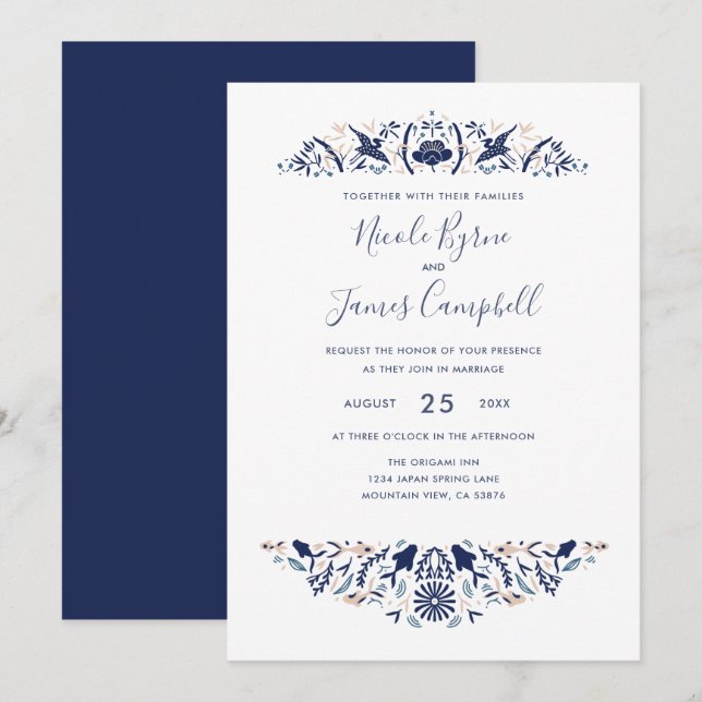 Convites Internacional > Japonês | Peixes Koi Modernos Deit (Frente/Verso)