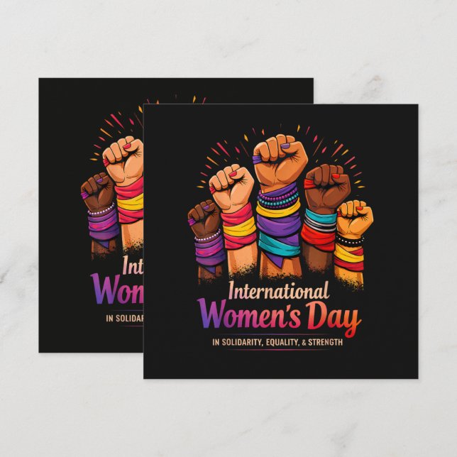 Convites International Women's Day 8 March (Frente/Verso)