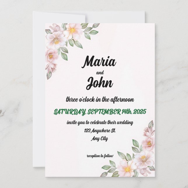 Convites Inv Clássica Mínima Romântica Clássica Elegante (Frente)