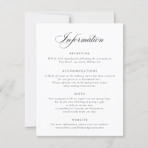 Convites Inv De Informações De Casamento De Script De Calig