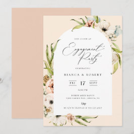 Convites Inv. Festa de noivado de Frame Floral da Floresta 