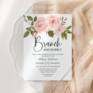 Convites Invasão de Bridal Floral de Rosas Rosa Escamosas