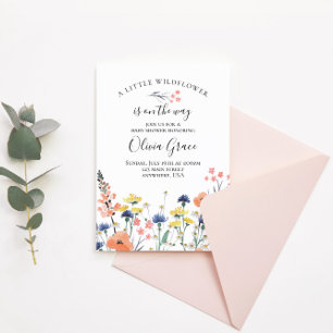 Convites Invasão floral do chá de fraldas de aquarelas de