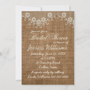 Convites Invasão Rústica Do Chá de panela E Do Lace