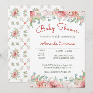 Convites Invasores De Bebê Com Flor De Água