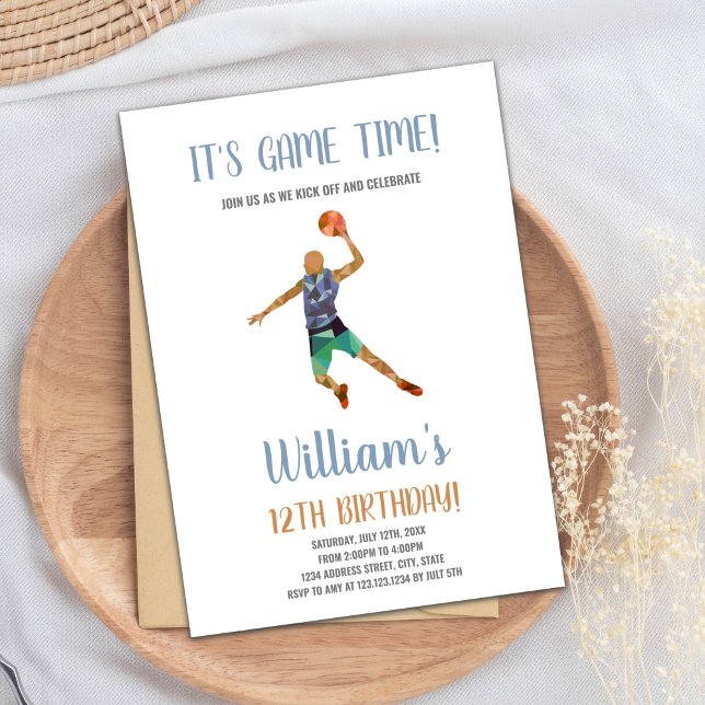 Convites Invasores de Laranja Negro de Basquete (Basketball Black Orange Invitations)