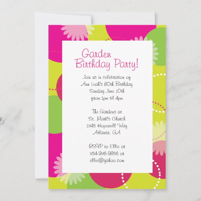 Convites Inveja da Flor do Jardim (Frente)