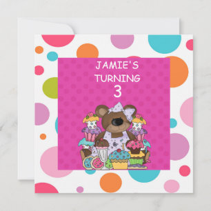 Convites Invento de Festa de aniversario de meninas de CUPC