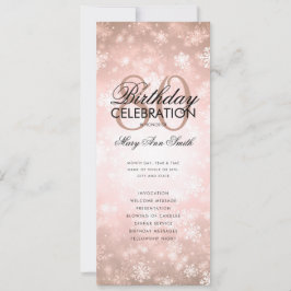 Convites Inverno 80 Programa de Aniversário Rosa Dourada Wo