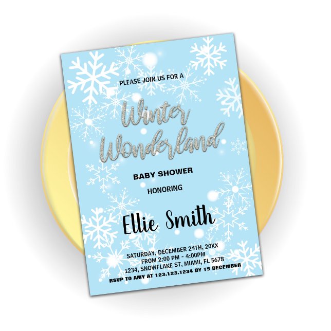 Convites Inverno Bebê Invasores Azul (Winter Baby Shower Invitations Blue)
