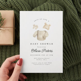 Convites Inverno Bebê Roupa Gênero Chá de fraldas Neutro