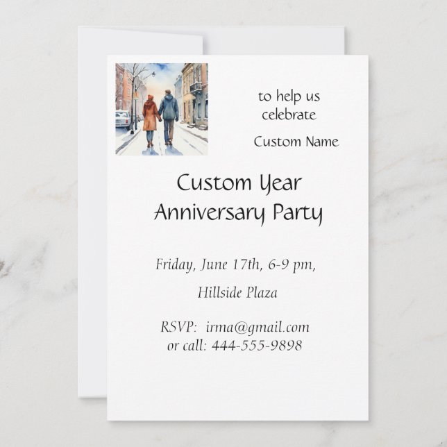 Convites Inverno de Natal Casal da cidade (Verso)