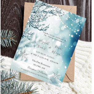 Convites Inverno Encantado, Casamento com Luzes de Corda
