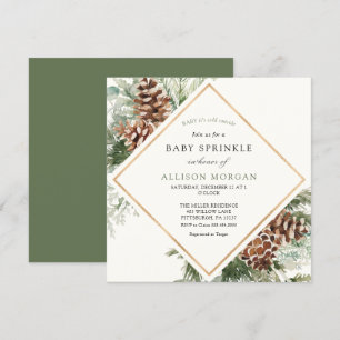 Convites Inverno Evergreen e Pine Baby Sprinkle