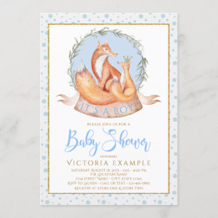 Convites Inverno Fox Boy Queda Chamas De Bebê De Inverno