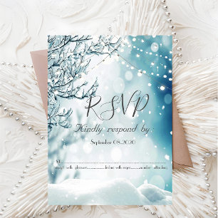 Convites Inverno Mágico, Luzes de Corda RSVP