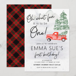 Convites Inverno Oh Que Caminhão Vintage Divertido Primeiro