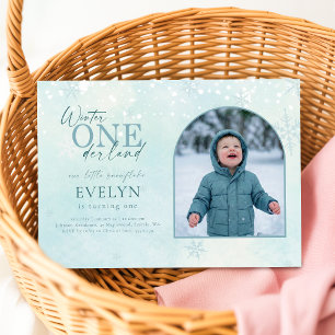 Convites Inverno ONEderland Arco Foto Primeiro Aniversário