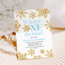 Inverno Onederland Azul Dourado Floco de Neve 1º A