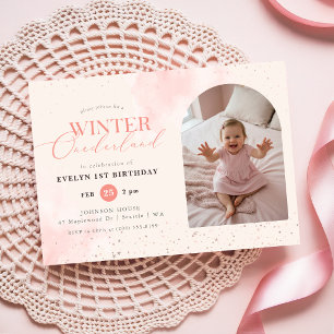 Convites Inverno Onederland Bebê Arco Foto 1º Aniversário