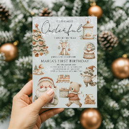 Convites Inverno Onederland Casas de Natal Aniversário