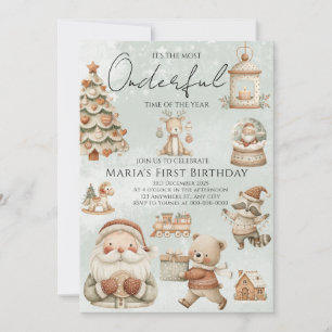 Convites Inverno Onederland Casas de Natal Aniversário