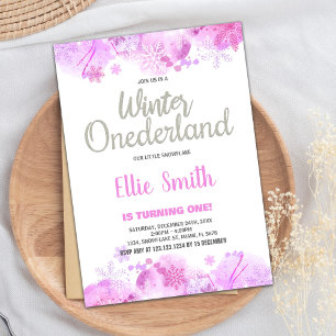 Convites Inverno ONEderland Invisições Snow Silver Glitter