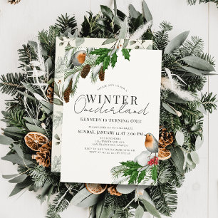 Convites Inverno Onederland Robins & Snow 1º Aniversário
