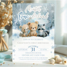 Inverno Onederland Urso Bebê Azul Primeiro Anivers