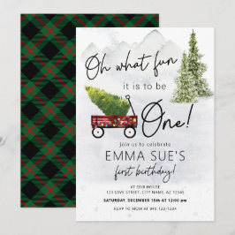 Convites Inverno Que Árvore de Natal Divertida Primeiro Ani