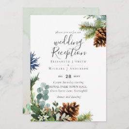 Convites Inverno - Recepção de casamento Verde apenas Inv