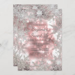 Convites Inverno Rosa Silver Winter Wonderland Snowflake Co<br><div class="desc">Inverno Rosa Silver Winter Wonderland Snowflake Convite. Personalizar para qualquer evento.</div>