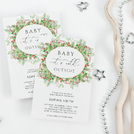 Convites Inverno verde está frio fora do chá de fraldas