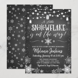 Convites Inverno Wonderland Snowflake Chá de fraldas Convit
