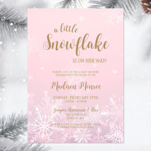 Convites Inverno Wonderland Snowflake Chá de fraldas Convit