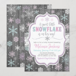 Convites Inverno Wonderland Snowflake Chá de fraldas Convit