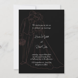 Convites Invi de Casamento Limpo Elegante do Monograma Clás