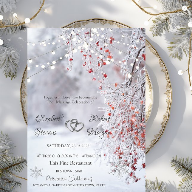Convites Invi de Natal, Luzes de Corda para Casamento (Criador carregado)