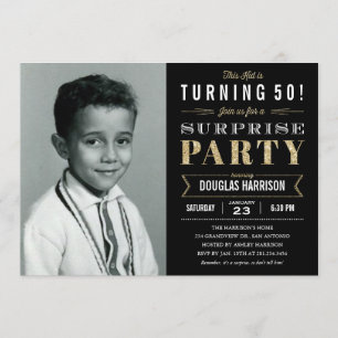 Convites Invisões de Aniversário do Sparkle Old Picture Sur