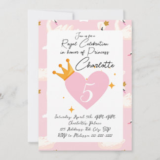 Convites Invista de Festa de aniversário da Princesa Rosa S