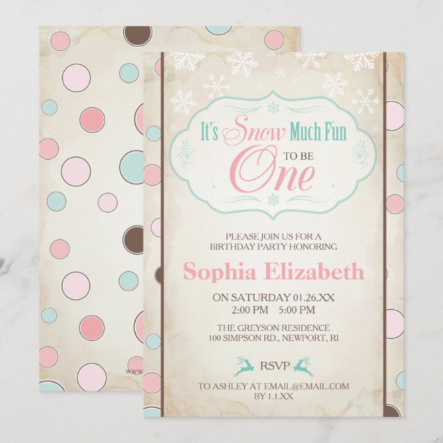 Convites Invista de Noivado de Inverno Muito Divertido na N (Frente/Verso)