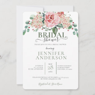 Convites Invit. Buquê Floral Cor-de-Água Rosa