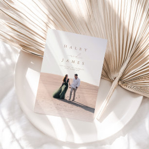 Convites Invit De Casamento De Fotos De Script Chic Minimal