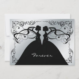 Convites Invit de Casamento de Lésbicas Gay e Silver Elegan