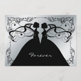 Convites Invit de Casamento de Lésbicas Gay e Silver Elegan