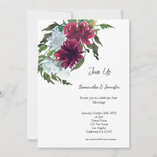 Convites Invit de Casamento Floral de Código QR LGBGQ Gay m