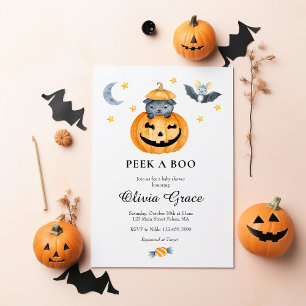 Convites Invit de Chá de fraldas Jack-o-lanterno de Hallow